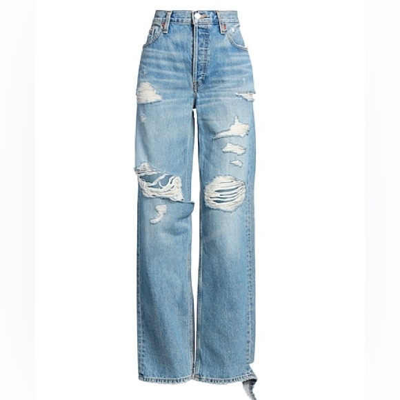 RE/DONE Distressed Blue Jeans